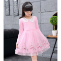 A-line dresses children peter pan collar long sleeves kids winter party collections fashion children autumn garments wholesale